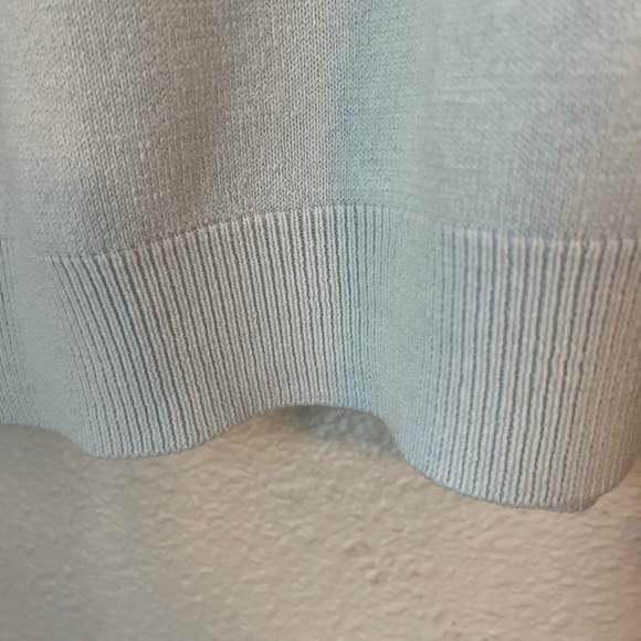 Debbie Morgan Baby Blue Long Sleeve 1/4 Zip Sweater - Picture 4 of 7